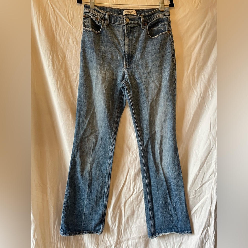 Abercrombie & Fitch 70s Vintage Flare Ultra High Rise Blue Jeans Womens 30/10S